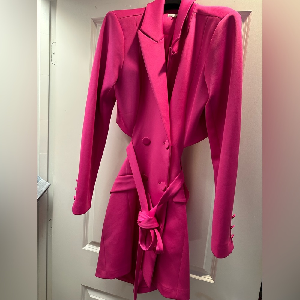 Neon Pink Blazer Dress